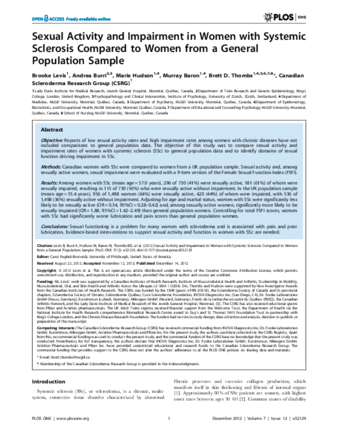 Sexual Activity and Impairment in Women with Systemic Sclerosis Compared to Women from a General Population Sample thumbnail