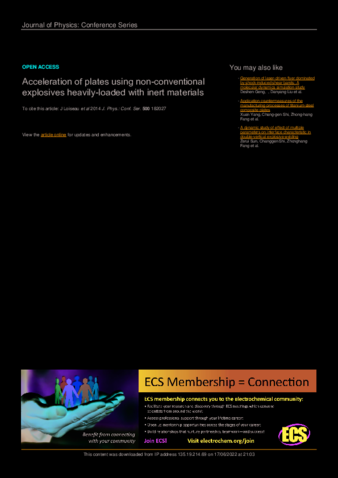 Acceleration of plates using non-conventional explosives heavily-loaded with inert materials thumbnail