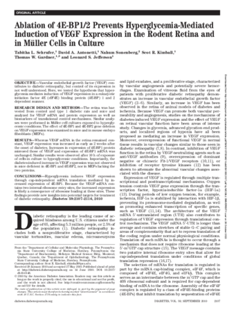 Ablation of 4E-BP1/2 Prevents Hyperglycemia-Mediated Induction of VEGF Expression in the Rodent Retina and in Müller Cells in Culture thumbnail