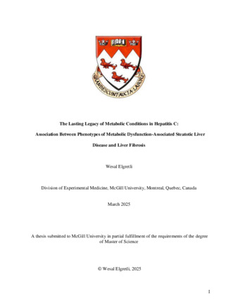 The Lasting Legacy of Metabolic Conditions in Hepatitis C:  Association Between Phenotypes of Metabolic Dysfunction-Associated Steatotic Liver Disease and Liver Fibrosis thumbnail