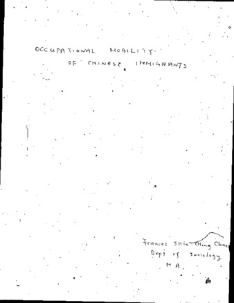 Occupational mobility and achievements of post-war Chinese immigrants in Montreal thumbnail