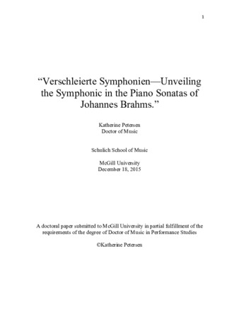 Verschleierte symphonien : unveiling the symphonic in the piano sonatas of Johannes Brahms thumbnail