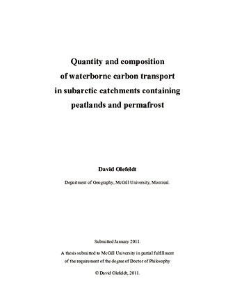 Quantity and composition of waterborne carbon transport in subarctic catchments containing peatlands and permafrost thumbnail