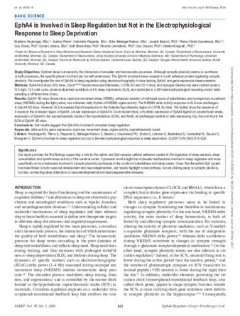 EphA4 is Involved in Sleep Regulation but Not in the Electrophysiological Response to Sleep Deprivation thumbnail