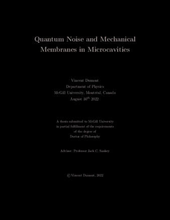 Quantum noise and mechanical membranes in microcavities thumbnail