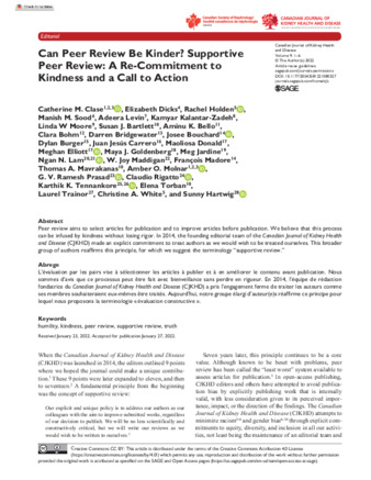 Can Peer Review Be Kinder? Supportive Peer Review: A Re-Commitment to Kindness and a Call to Action thumbnail