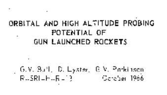 Orbital and high altitude probing potential of gun launched rockets thumbnail