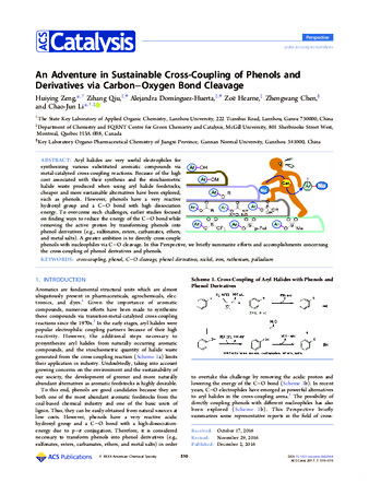 An Adventure in Sustainable Cross-Coupling of Phenols and Derivatives via Carbon−Oxygen Bond Cleavage thumbnail