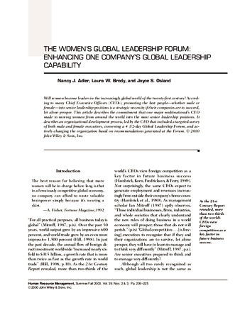 The women's global leadership forum: Enhancing one company's global leadership capability thumbnail