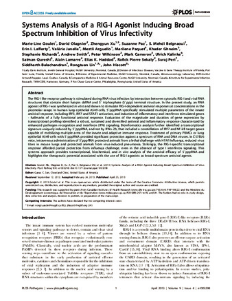 Systems Analysis of a RIG-I Agonist Inducing Broad Spectrum Inhibition of Virus Infectivity thumbnail