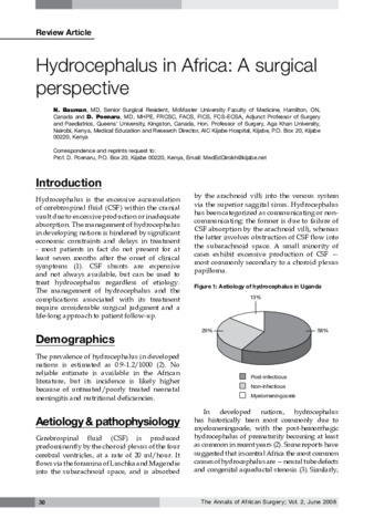 Hydrocephalus in Africa: A surgical perspective thumbnail