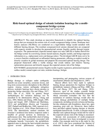 Risk-based optimal design of seismic isolation bearings for a multicomponent bridge system thumbnail