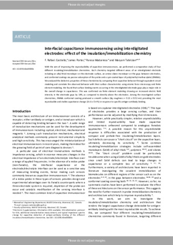 Interfacial capacitance immunosensing using interdigitated electrodes: effect of the insulation/immobilization chemistry thumbnail