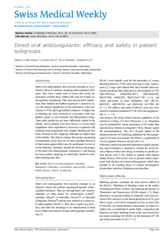 Direct oral anticoagulants: efficacy and safety in patient subgroups thumbnail