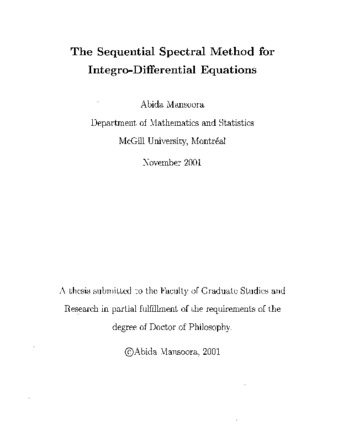 The sequential spectral method for integro-differential equations / thumbnail