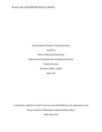 An evaluation of teachers' emotional labour thumbnail