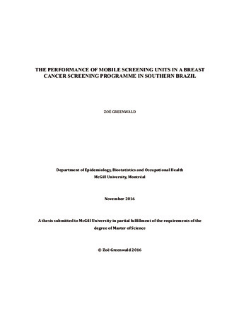 The performance of mobile screening units in a breast cancer screening programme in southern Brazil thumbnail