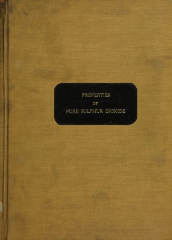 An investigation of the properties of pure sulphur dioxideand its aqueous solutions. thumbnail