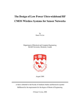 The design of low power ultra-wideband RF CMOS wireless systems for sensor networks thumbnail