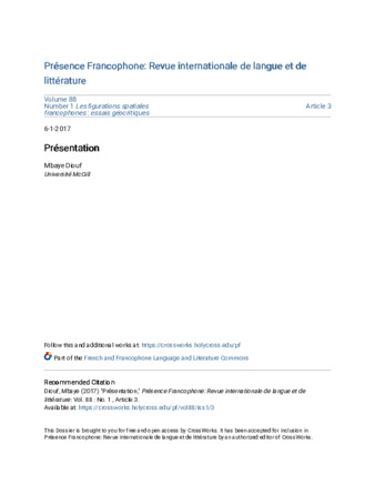 Présentation: Texte, mouvement, espace  thumbnail