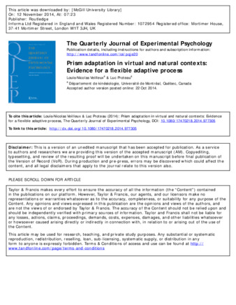Prism adaptation in virtual and natural contexts: Evidence for a flexible adaptive process thumbnail