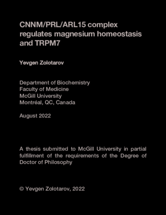 CNNM/PRL/ARL15 complex regulates magnesium homeostasis and TRPM7 thumbnail