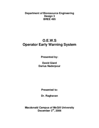 O.E.W.S. Operator Early Warning System thumbnail