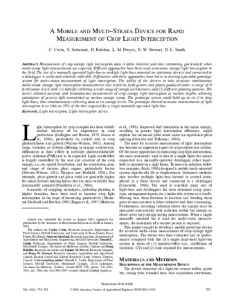 A Mobile and Multi-Strata Device for Rapid Measurement of Crop Light Interception thumbnail