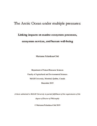 The Arctic Ocean under multiple pressures:  Linking impacts on marine ecosystem processes, ecosystem services, and human well-being thumbnail