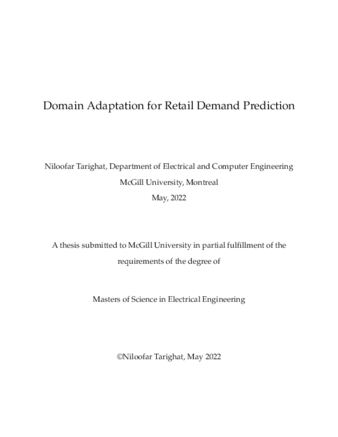 Domain adaptation for retail demand prediction thumbnail