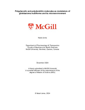 Polyphenolic and polydendritic molecules as modulators of glioblastoma multiforme and its microenvironment thumbnail