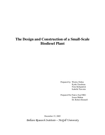 The Design and Construction of a Small-Scale Biodiesel thumbnail