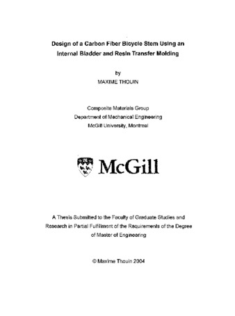 Design of a carbon fiber bicycle stem using an internal bladder and resin transfer molding thumbnail