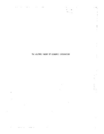 The welfare theory of economic integration with particular reference to developing countries. thumbnail