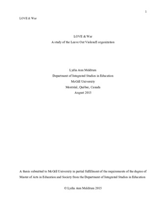 LOVE & War: A study of the Leave Out ViolencE organization thumbnail