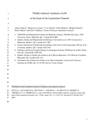 Tidally-induced variations of pH 1 at the head of the Laurentian Channel thumbnail