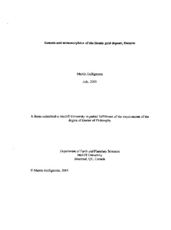 Genesis and metamorphism of the Hemlo gold deposit, Ontario thumbnail