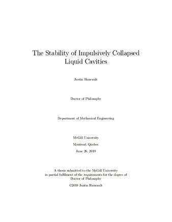 The stability of impulsively collapsed liquid cavities thumbnail