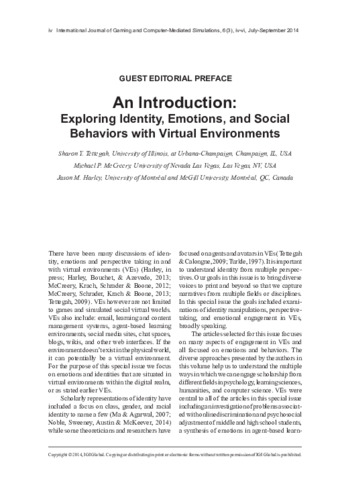 Exploring Identity, Emotions, and Social Behaviors with Virtual Environments thumbnail