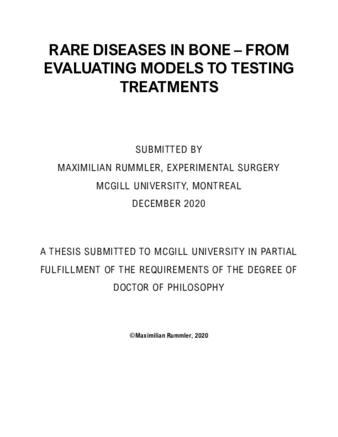 Rare diseases in bone - from evaluating models to testing treatments thumbnail