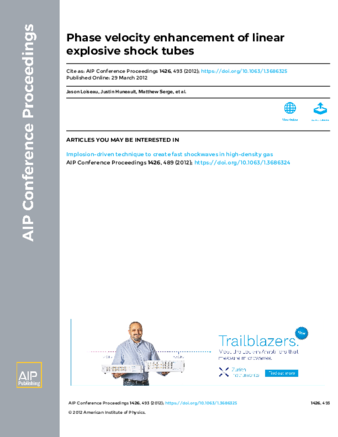 Phase velocity enhancement of linear explosive shock tubes thumbnail