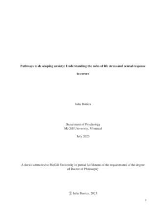 Pathways to developing anxiety: Understanding the roles of life stress and neural response to errors thumbnail