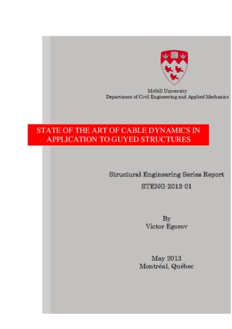 State of the art cable dynamics in application to guyed structures thumbnail