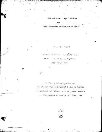 International legal status and institutional structure of Sita thumbnail