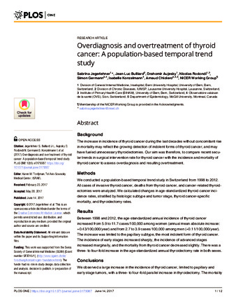 Overdiagnosis and overtreatment of thyroid cancer: A population-based temporal trend study thumbnail