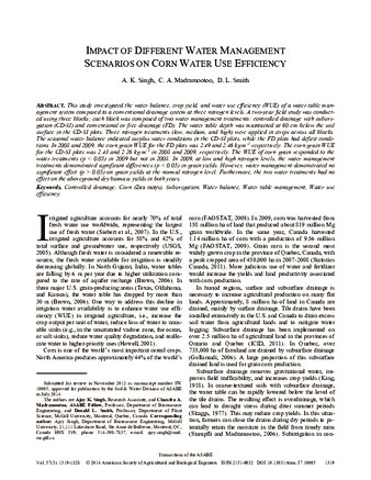 Impact of Different Water Management Scenarios on Corn Water Use Efficiency thumbnail