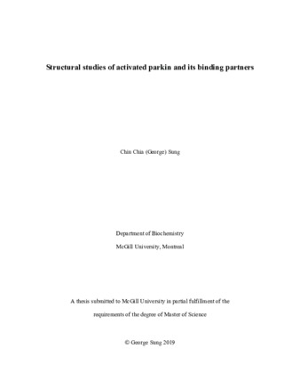 Structural studies of activated parkin and its binding partners thumbnail