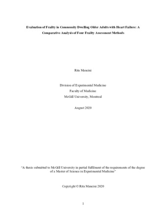 Evaluation of frailty in community dwelling older adults with heart failure: a comparative analysis of four frailty assessment methods thumbnail