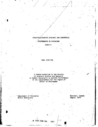 Industrialisation strategy and industrial performance in Singapore, 1960-73 thumbnail