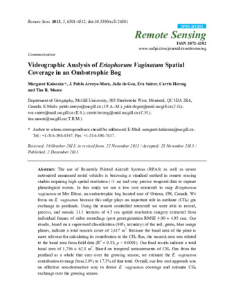 Videographic Analysis of Eriophorum Vaginatum Spatial Coverage in an Ombotrophic Bog thumbnail